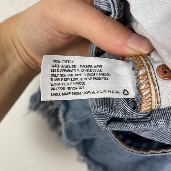 Wild Fable Women's 14 High Rise Cut Off Shorts Button Fly Summer Plus Size Denim - Picture 5 of 9